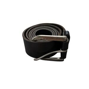 Leather Island Belt Mens 36 Black Excellent Genuine Leather Distressed Buckle